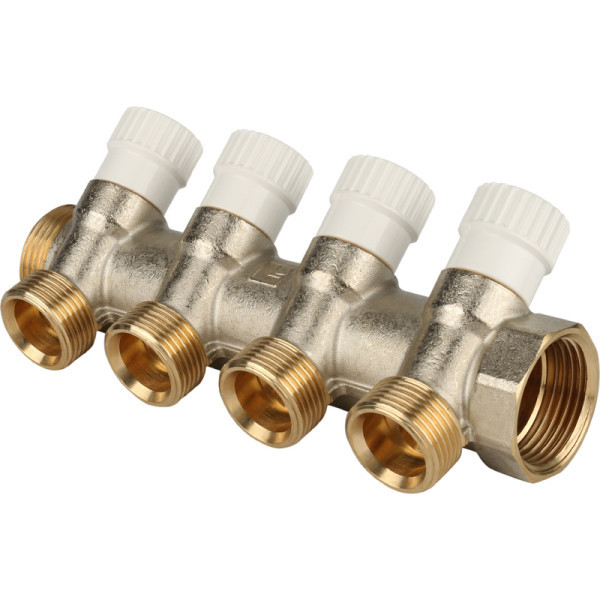 Коллектор распределительный 1" на 4 отвода с выходом на 3/4" STOUT