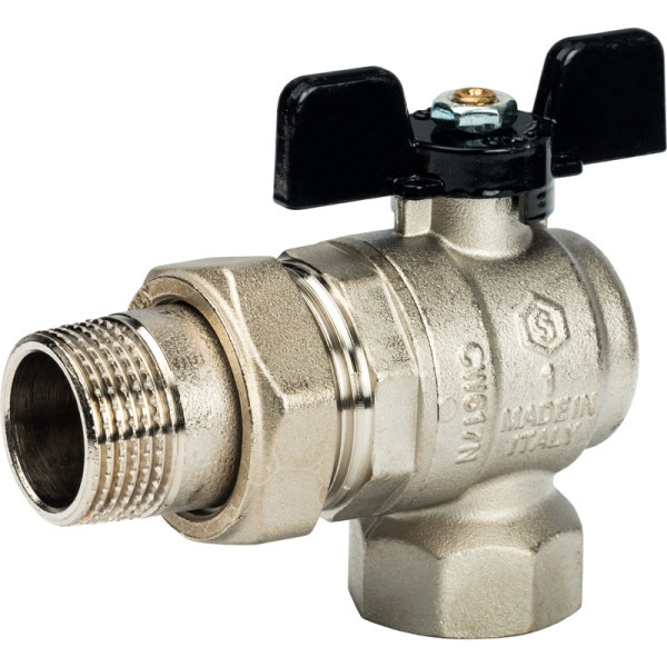 Кран полнопроходной с американкой 1" угловой STOUT