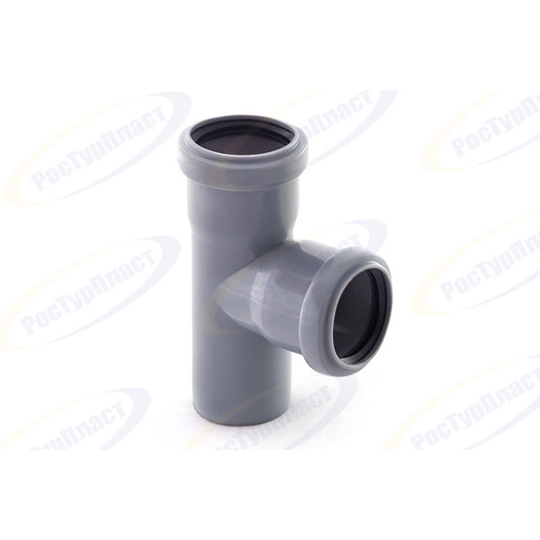 Тройник канализационный 50x40/90° РосТурПласт серый
