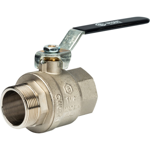 Кран латунный полнопроходной 1 1/2" STOUT (резьба внутренняя/наружная)